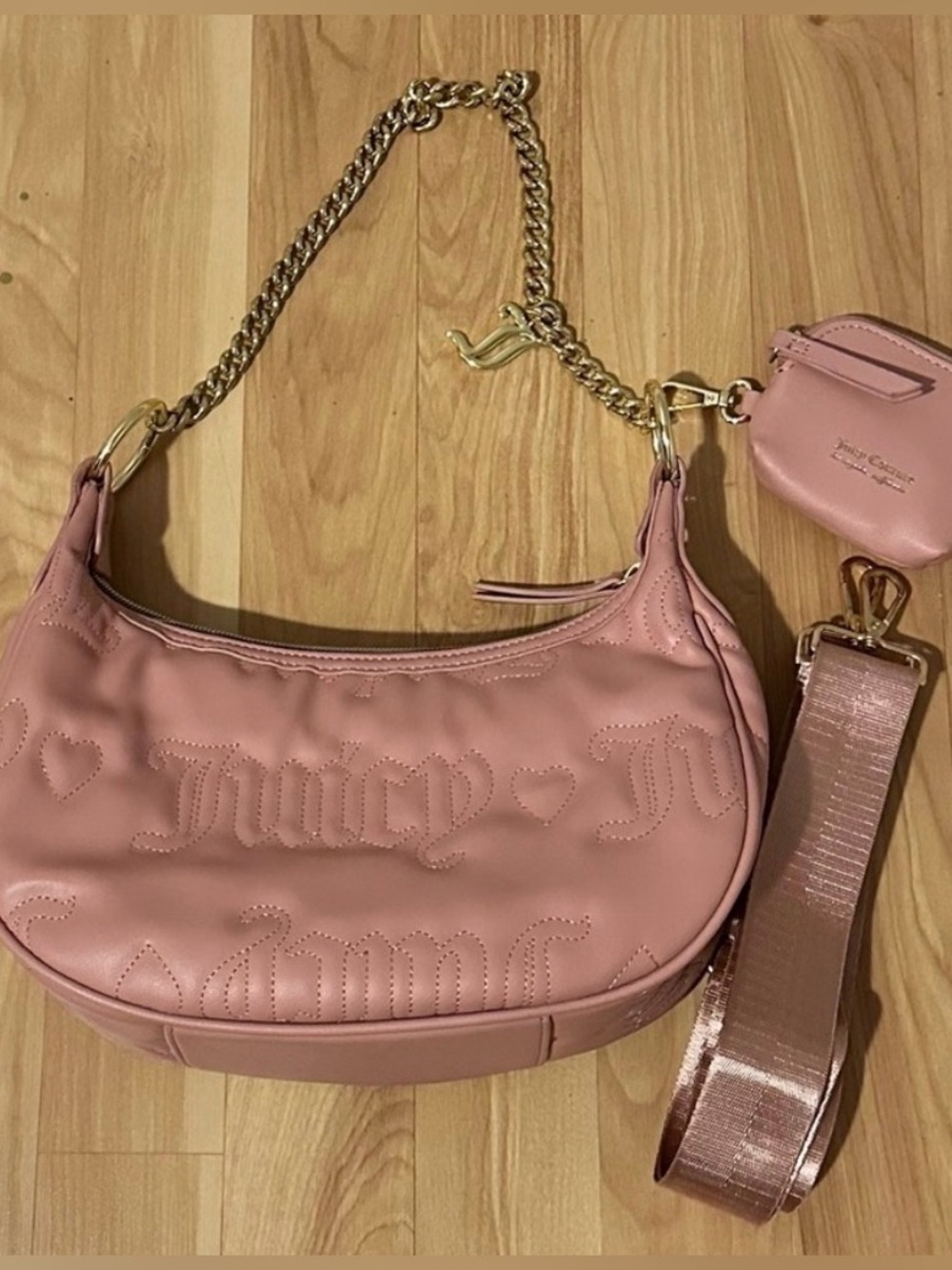 🎀Juicy Couture🎀Puff Quilted Half-Moon Shoulder & Crossbody Bag & Coin Purse